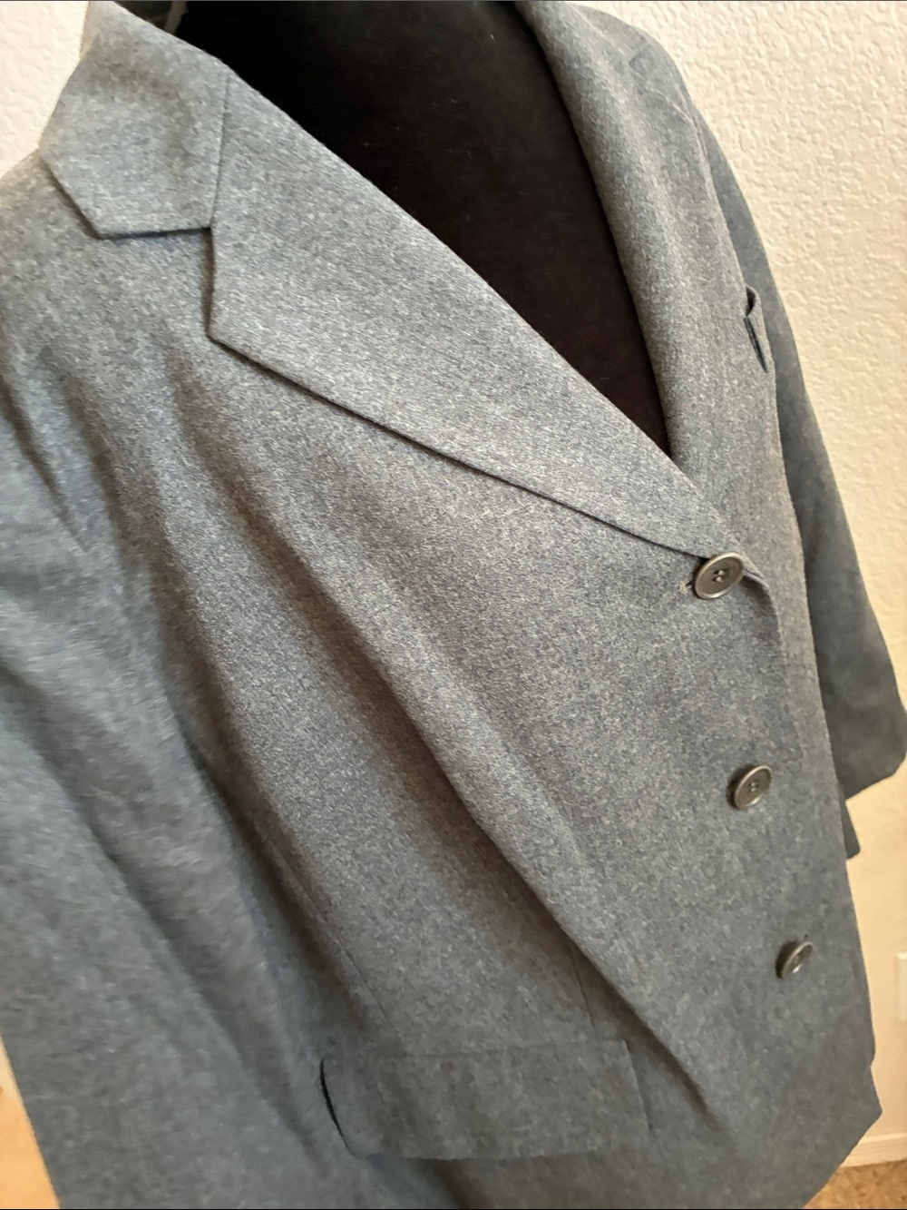 Talbots Gray Wool-Blend Three-Button Jacket - Picture 6 of 7
